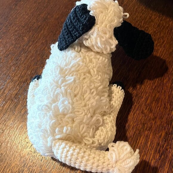 NEW Hand Crocheted Hand Knitted, Stuffed Puppy Dog - White Poodle - Picture 4 of 10